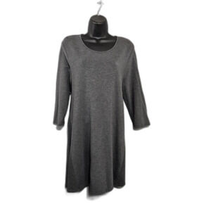 Garnet Hill Jersey Dress Minimal Casual Knit Faux Wrap Knee Legnth Soft Capsule